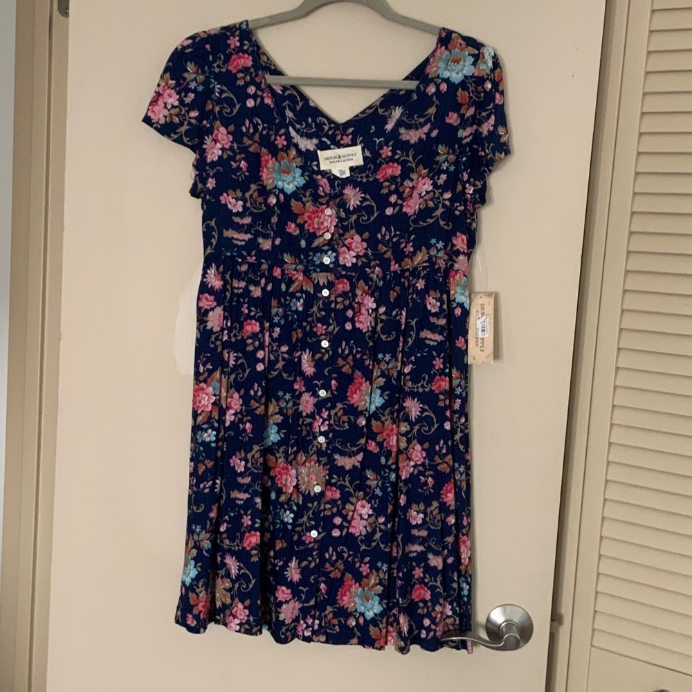 Denim & Supply Ralph Lauren Floral Dress - Navy and Pink